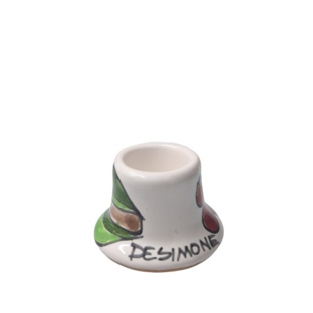Handmade sicilian ceramic long candle holder Daisy Ceramiche De Simone Handmade sicilian ceramic long candle holder Daisy Ceramiche De Simone